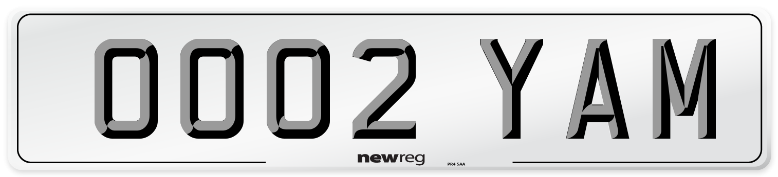 OO02 YAM Number Plate from New Reg